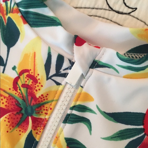 Old Navy, Long Sleeve Hawaiian Zip-Up Swimsuit - Picture 3 of 5